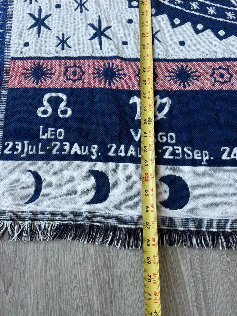 Vintage 90’s Celestial Zodiac Wheel Woven Cotton tapestry blanket whimsigoth